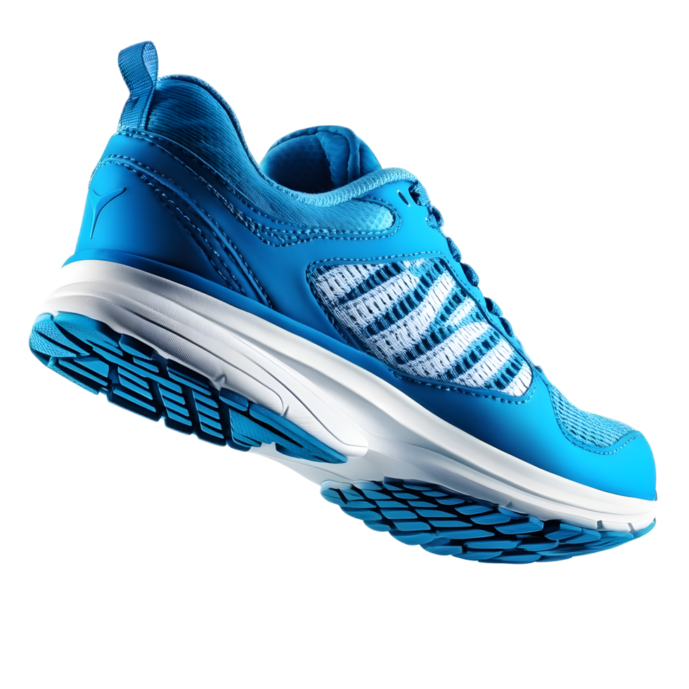 Blue Modern Athletic Running Shoe with Breathable Design and Comfort Support for Fitness Training png