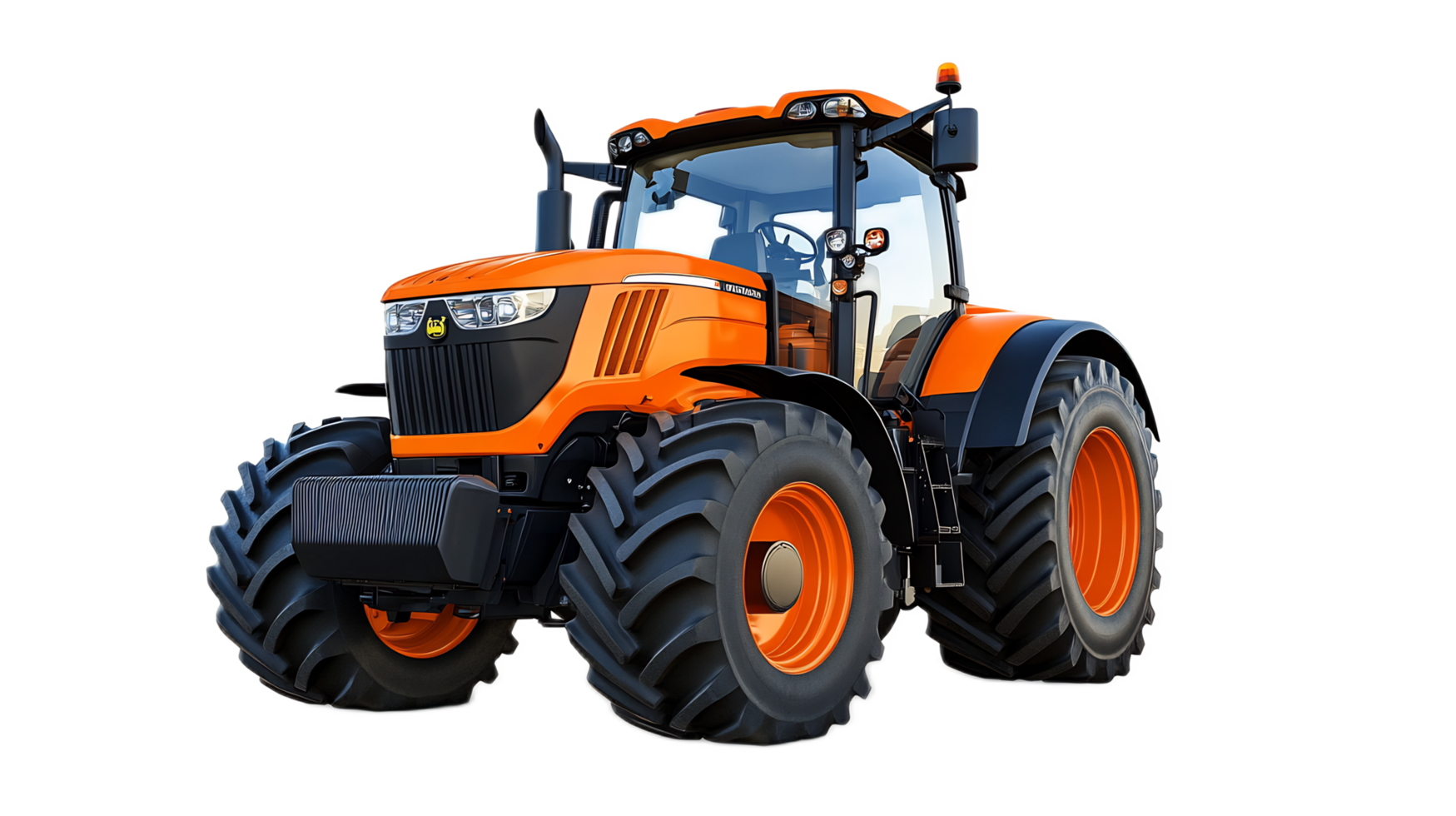 Powerful Orange Tractor Working in Rural Farm Field png
