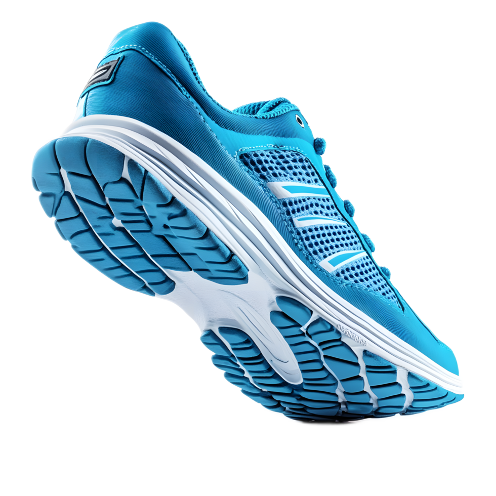 Lightweight Blue Running Shoe with Breathable Mesh and Responsive Cushioning for High Performance Athletic Activity png