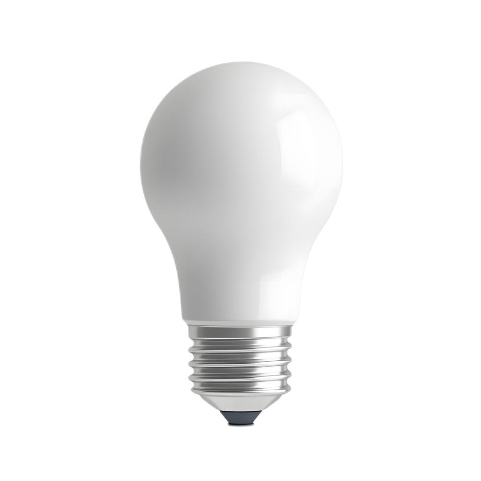 Glowing Smart LED Light Bulb on Transparent Studio Background png
