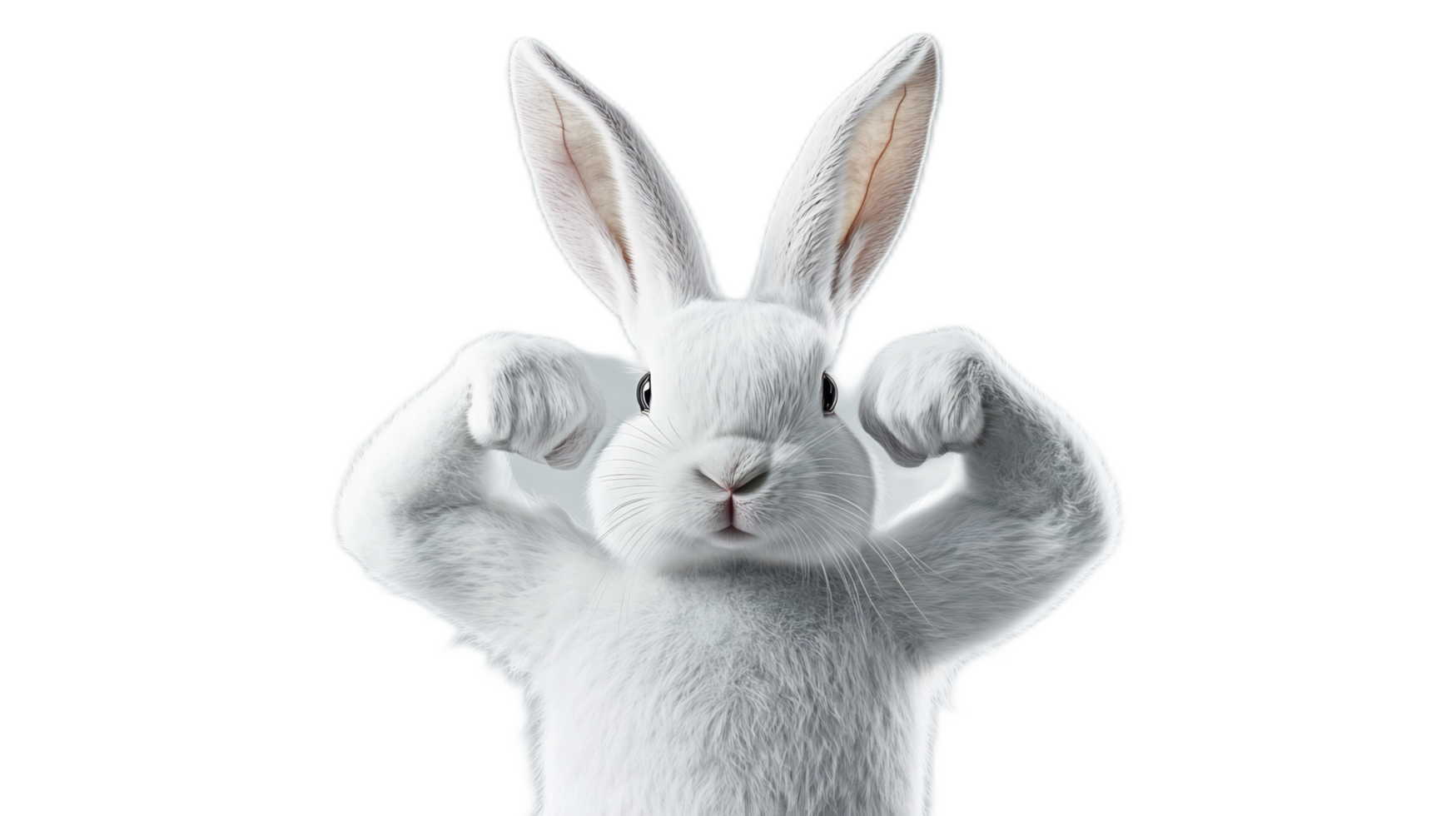 Muscular Rabbit in Fierce Fighting Pose,Symbolizing Strength and Athleticism png