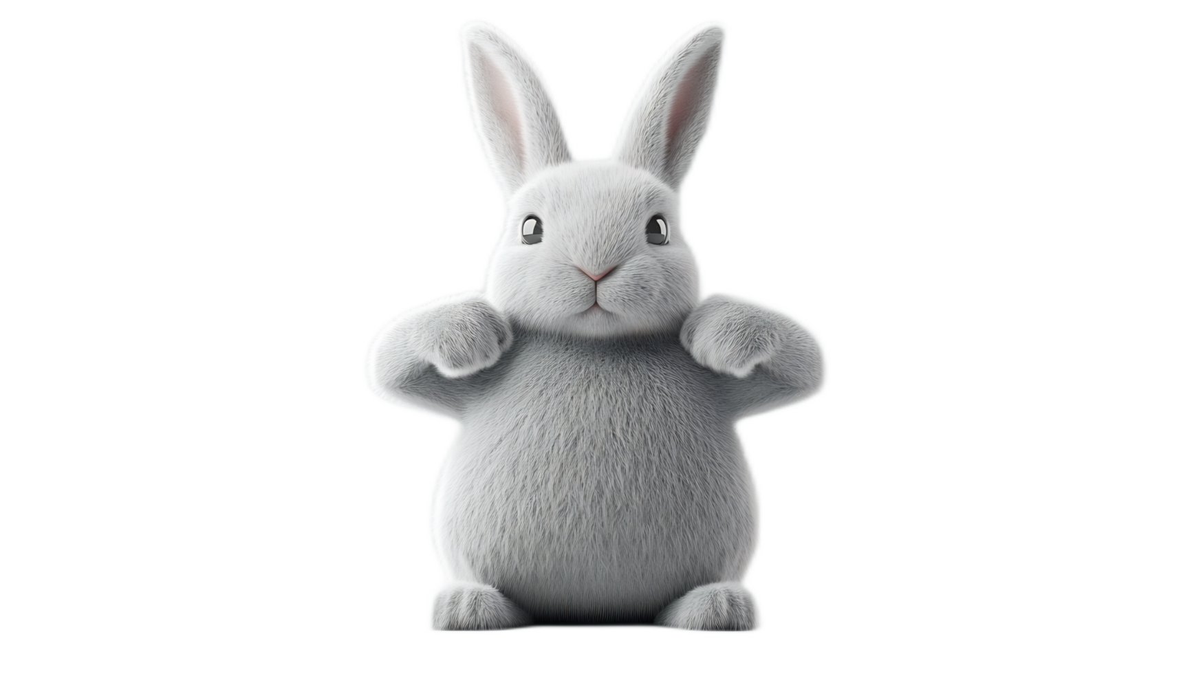 Powerful Rabbit Flexing Muscles in Fierce Fighting Pose png