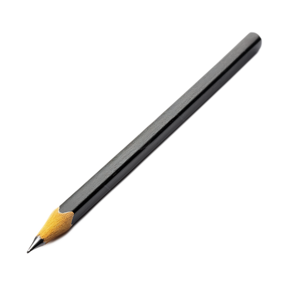 Sharp Wooden Pencil on White Background for Office or School Use png