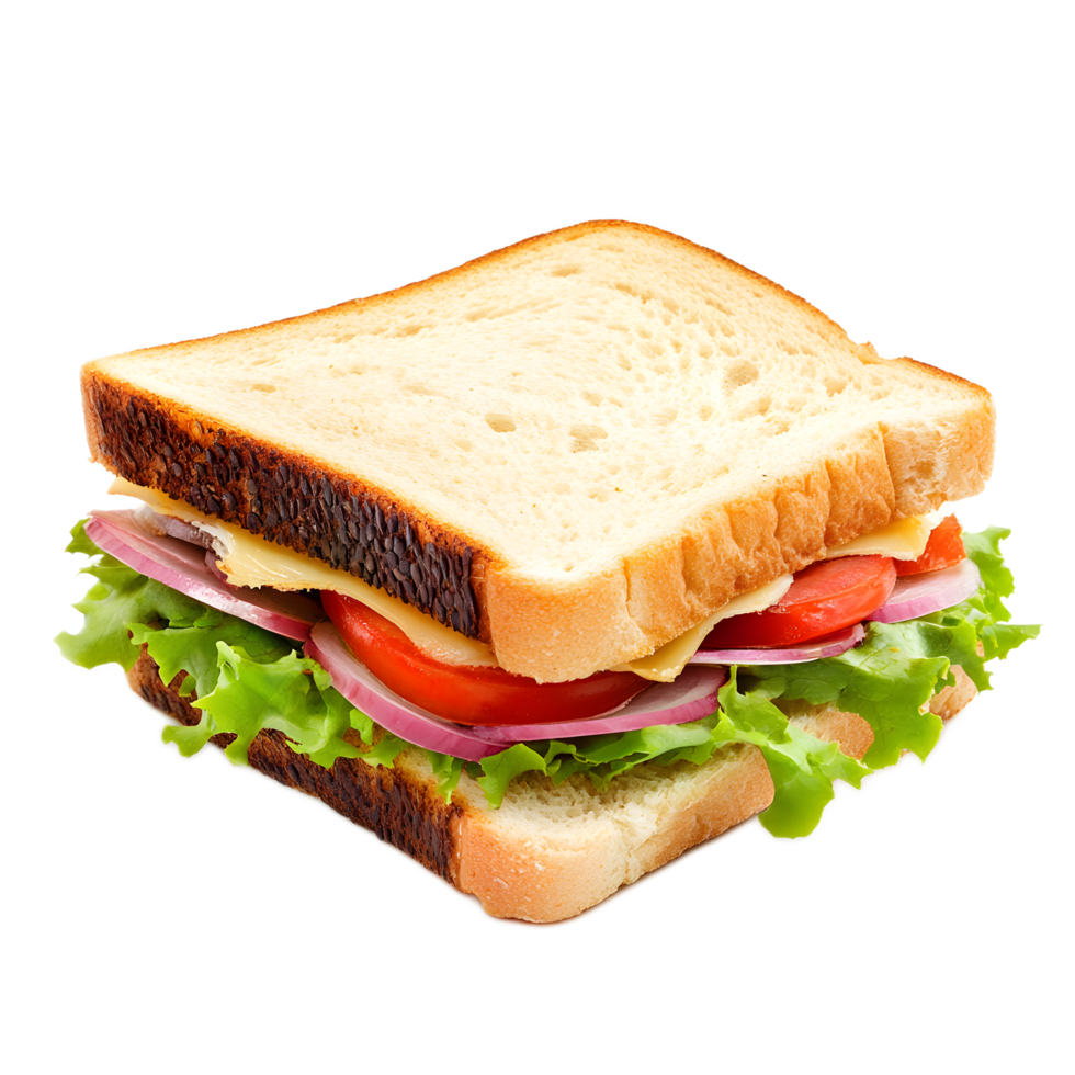 Mouthwatering Sandwich with Fresh Veggies and Protein on White ... Mouthwatering Sandwich with Fresh Veggies and Protein on White ...