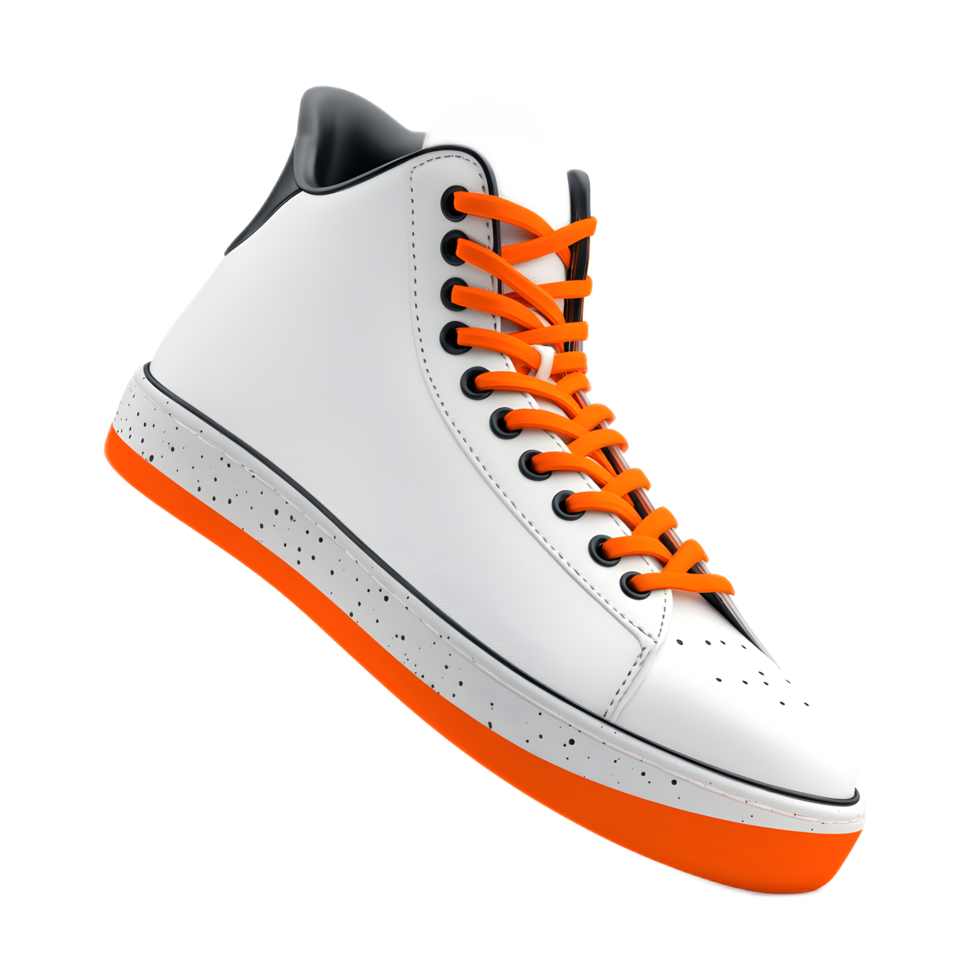 Stylish and Vibrant Sneaker with Contrasting Orange Accents Designed for Modern Casual and Active Lifestyles png