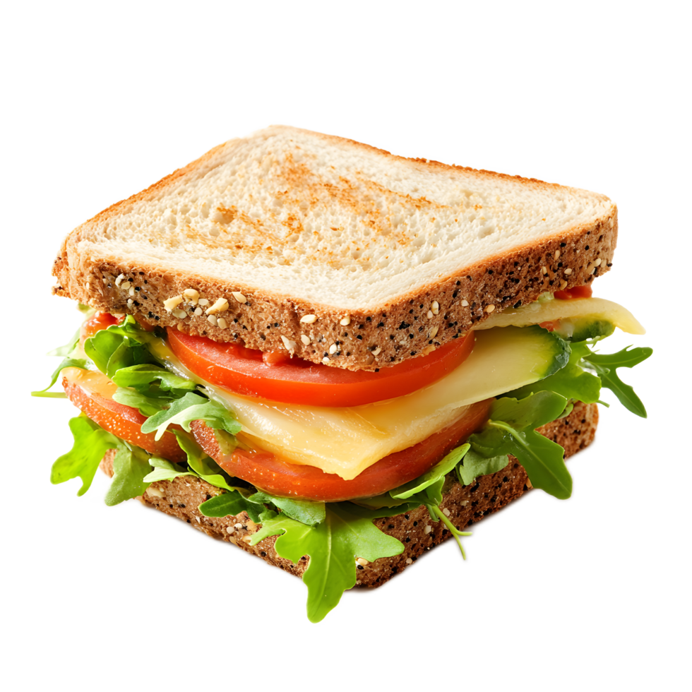 Delicious and Nutritious Handcrafted Sandwich with Fresh Ingredients on Rustic Bread png