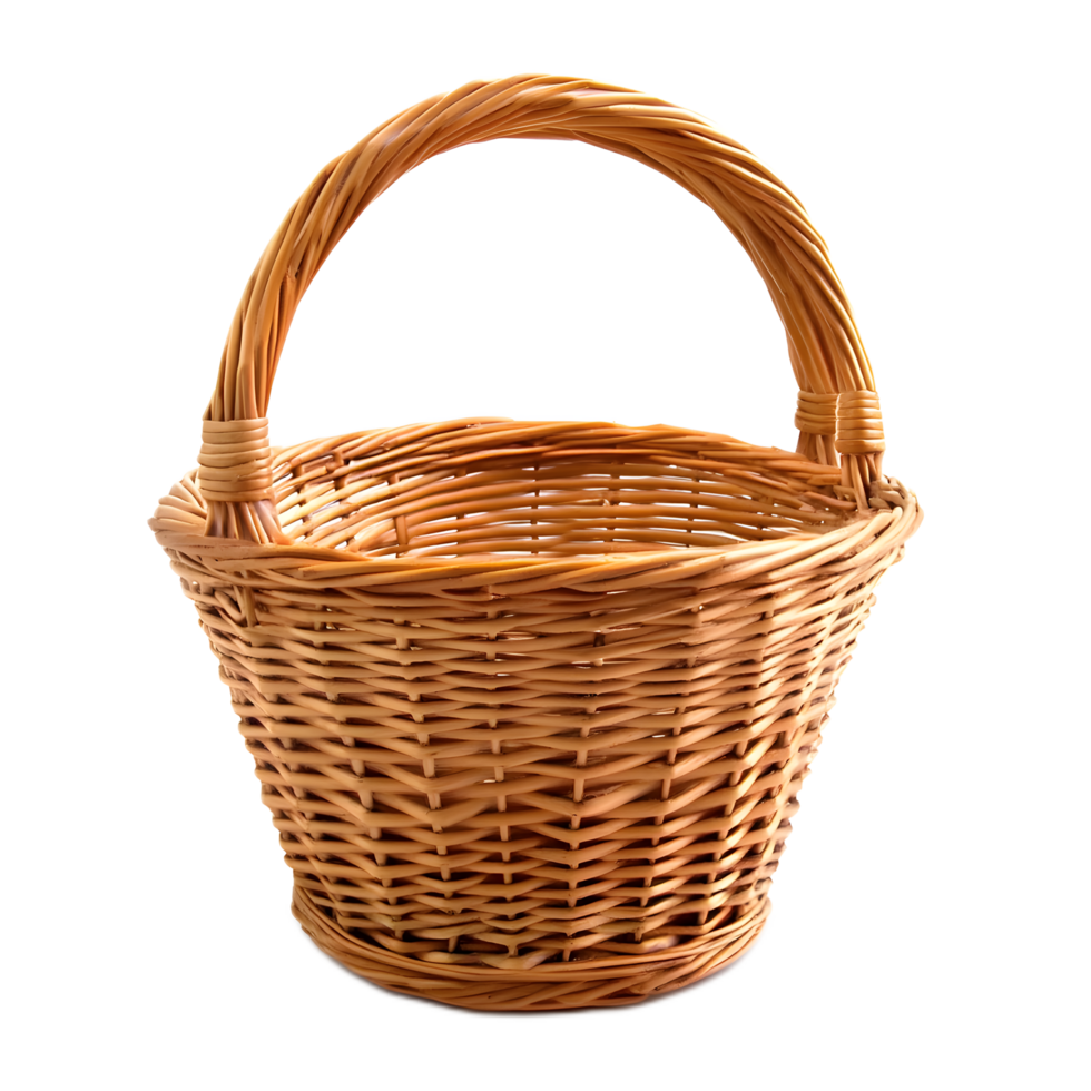 Rustic Wicker Basket in Countryside Environment png