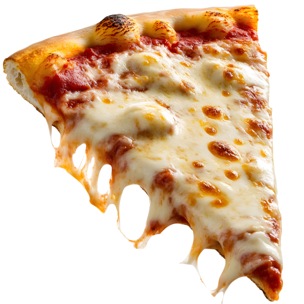 Mouthwatering Slice of Melted Cheese Pizza on Transparent Background png