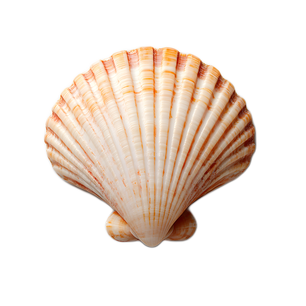 Iridescent Scallop Shell with Intricate Spiral Pattern png