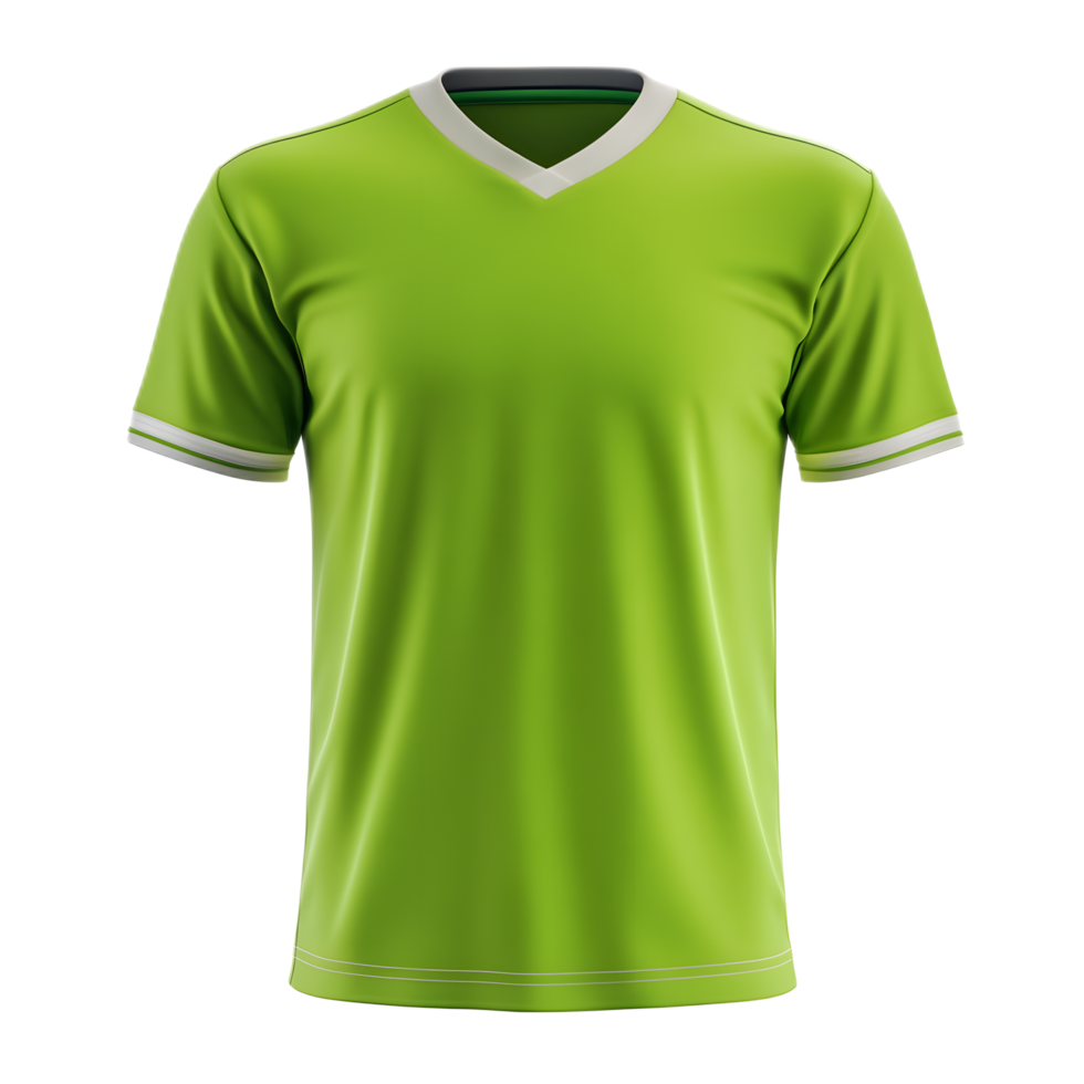 Bright Green Soccer Jersey with Transparent Background Design png