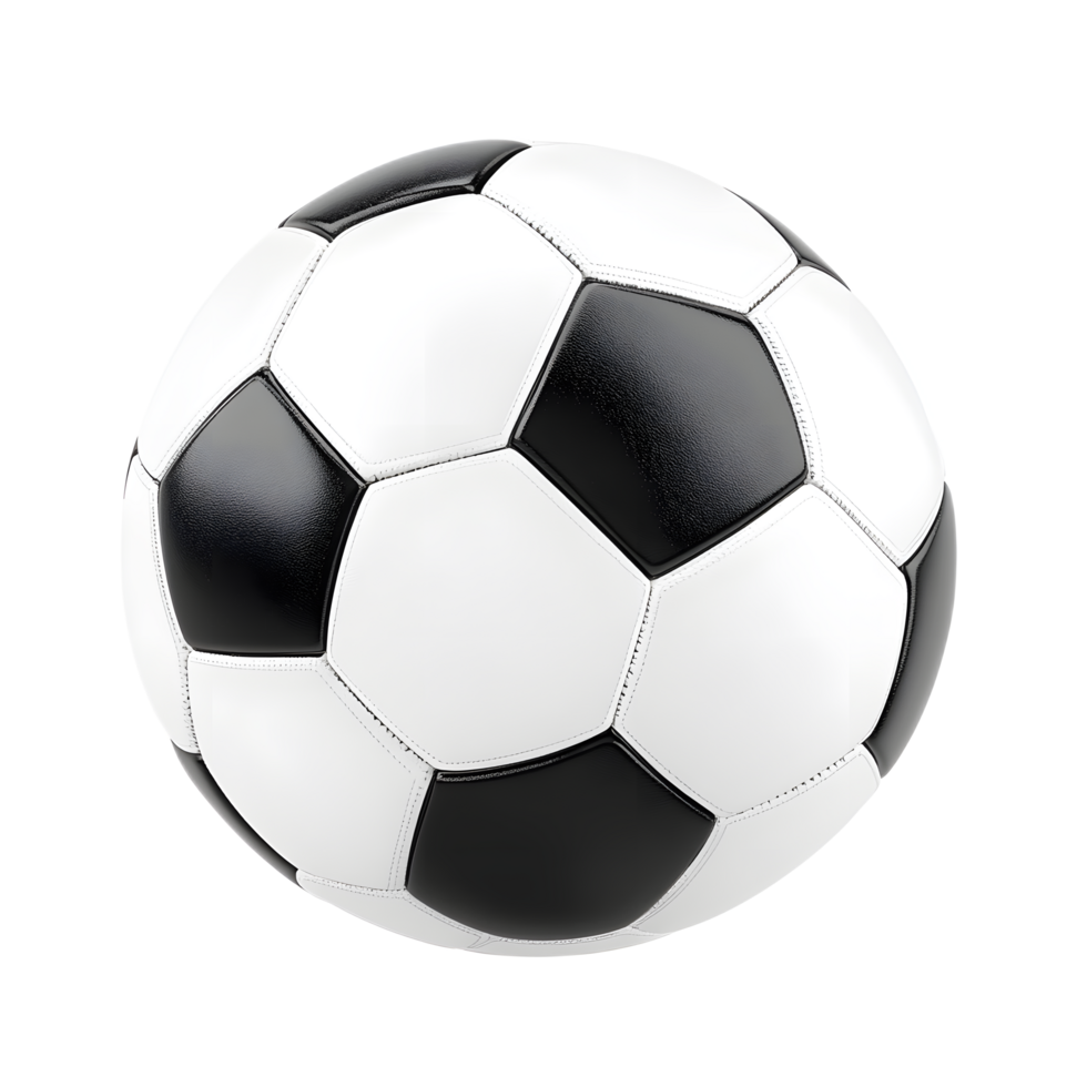 Classic Soccer Ball with Contrasting Black and White Panels png