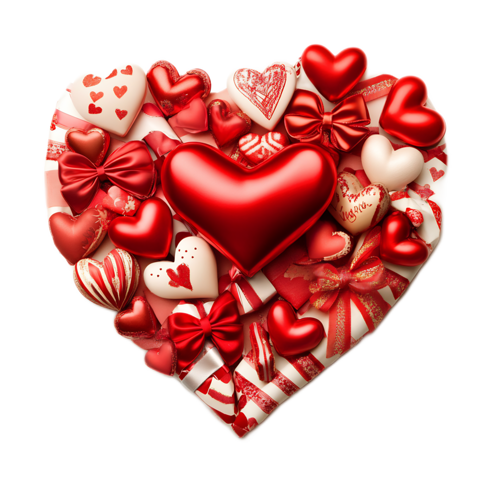 Stunning Arrangement of Red Hearts and Romantic for Valentine's Day png
