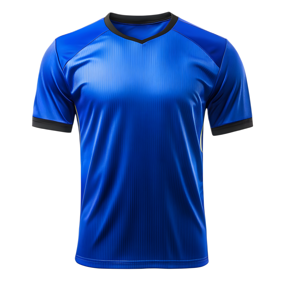 Blue Soccer Jersey with Graphic Design for Athletic Sports Competition png
