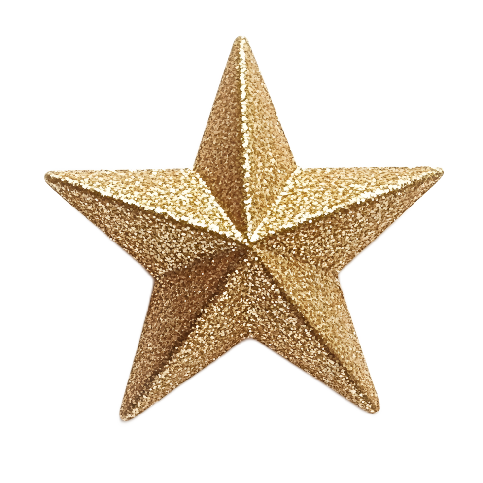 Stunning golden star with glittering shimmering texture for premium holiday and designs png