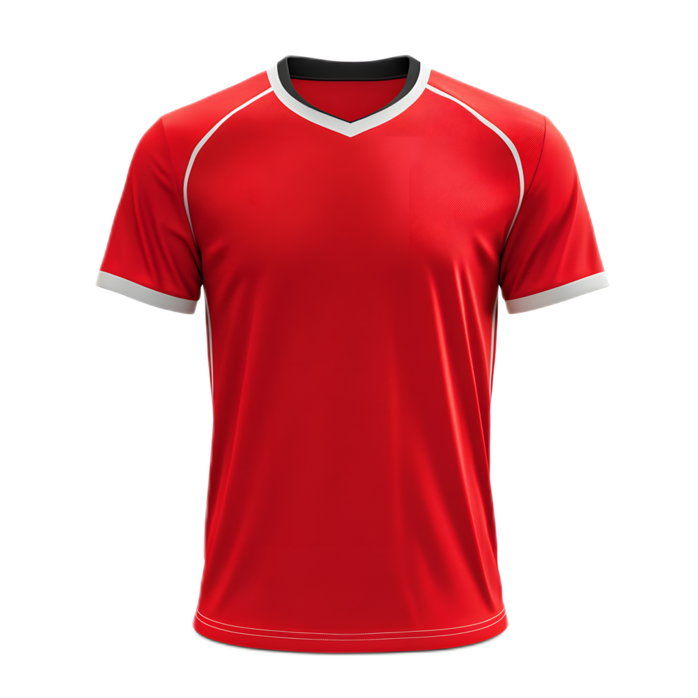 Red and White Soccer Jersey with Graphic Design for Activewear and Sportswear png
