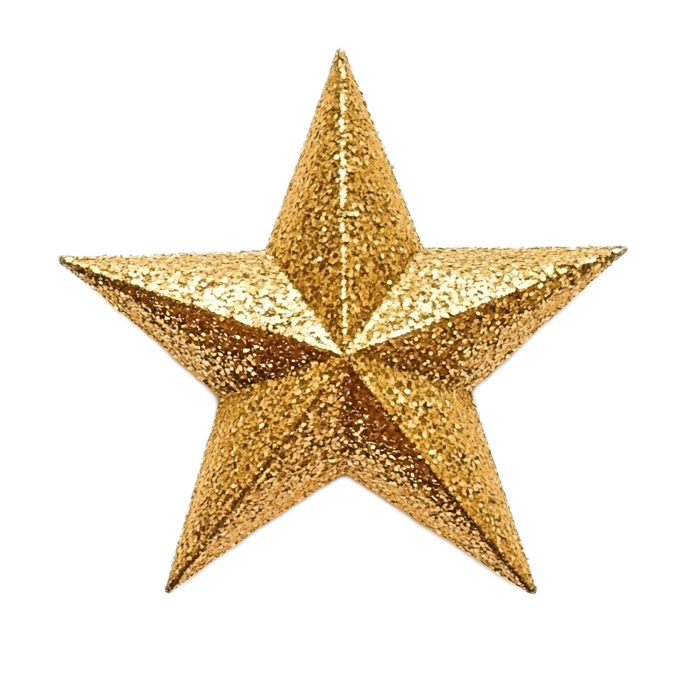 Sparkling Golden Star Graphic in Transparent Background png