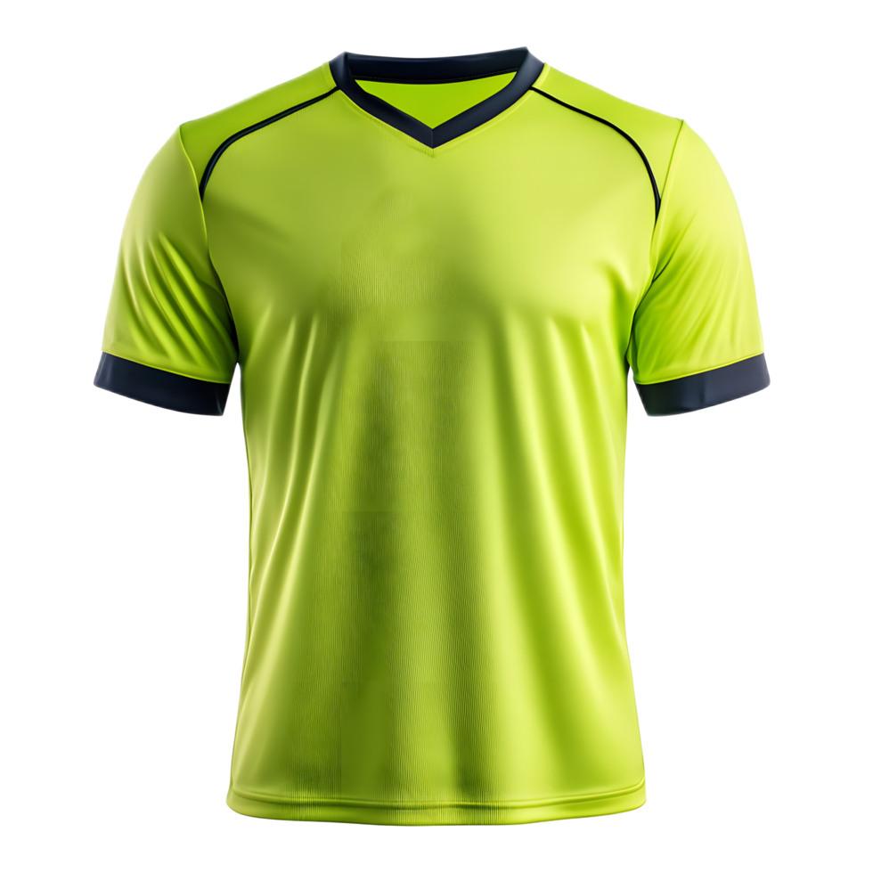 Vibrant Green and Yellow Soccer Jersey with Graphic Design and Transparent Background png