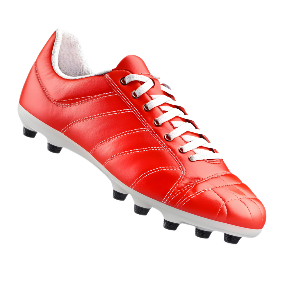 Red and White Soccer Cleat on Transparent Background png