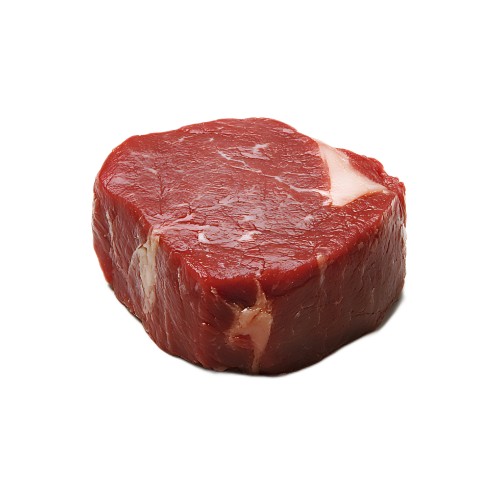 Close up of fresh raw red meat steak on a white background ideal for cooking and cuisine concepts png