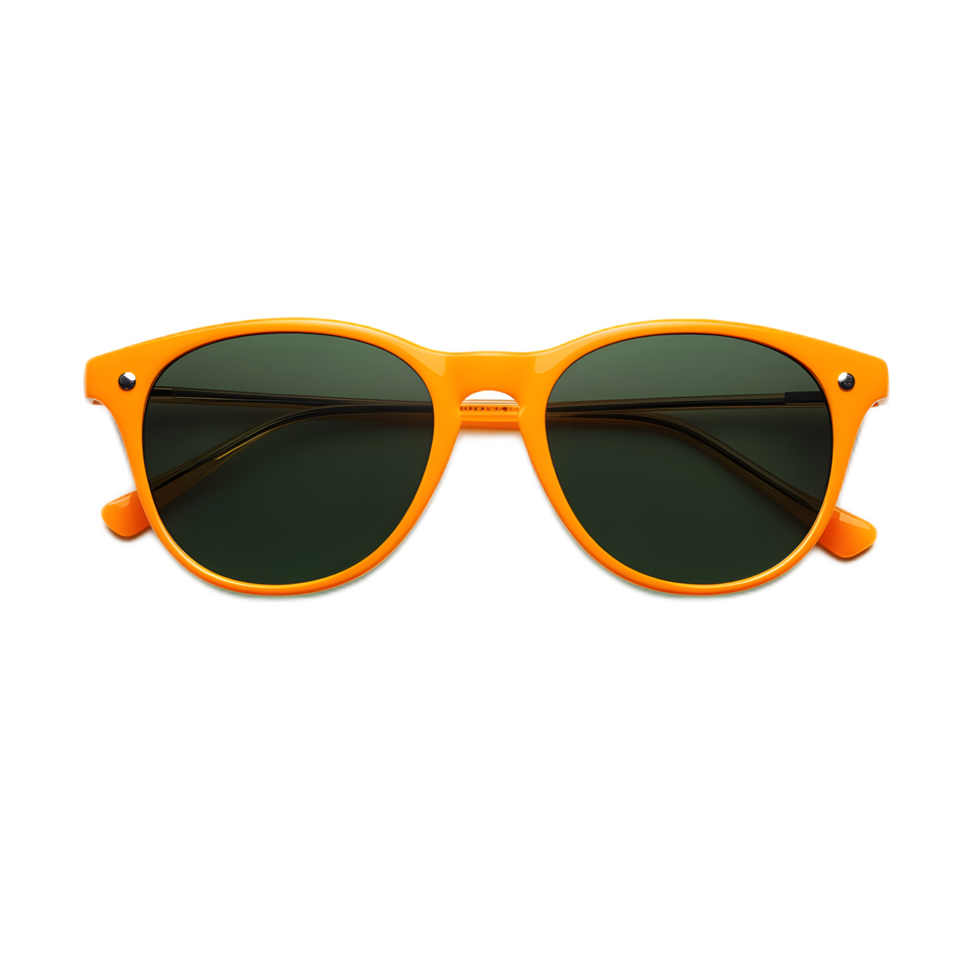 Vibrant Orange Transparent Sunglasses with Minimalist Design png