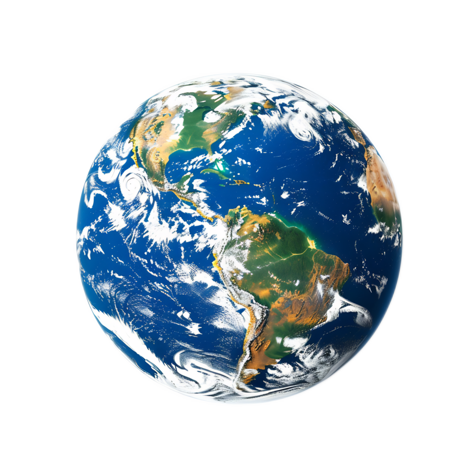Stunning Digital Representation of Planet Earth Highlighting Environmental Sustainability png