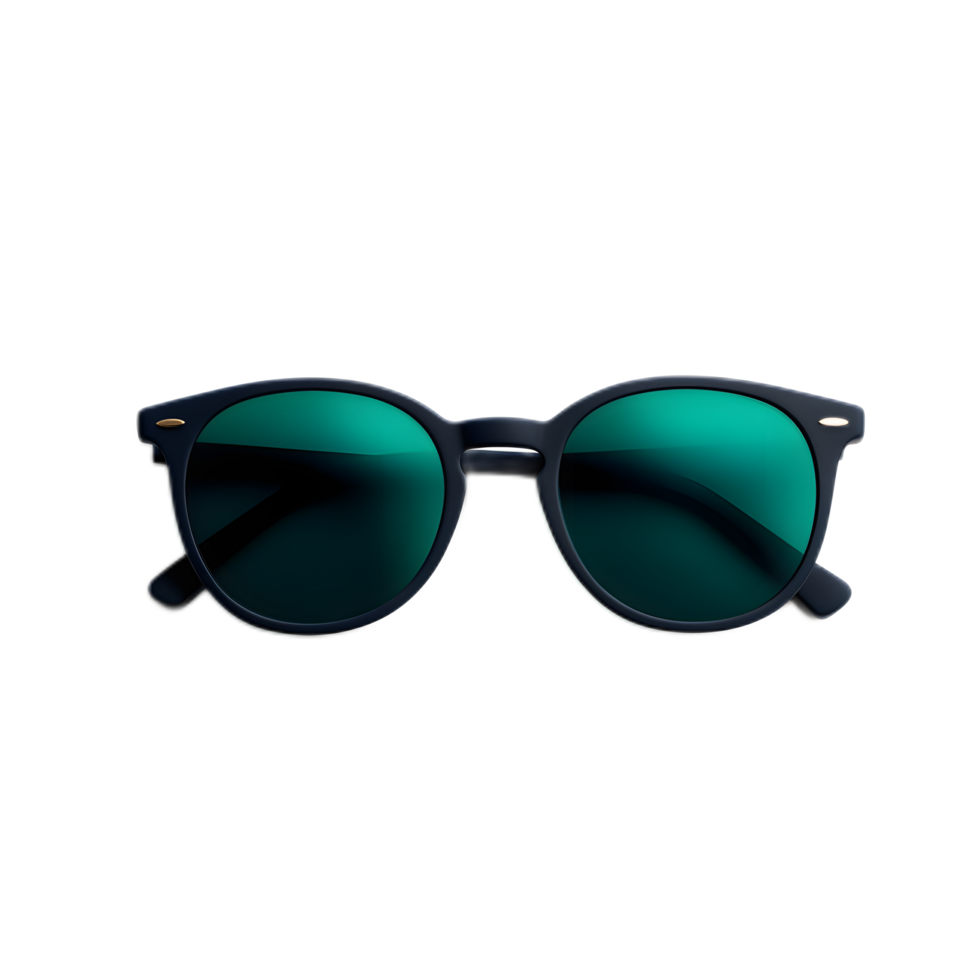 Elegant Green Sunglasses with Transparent Frames png