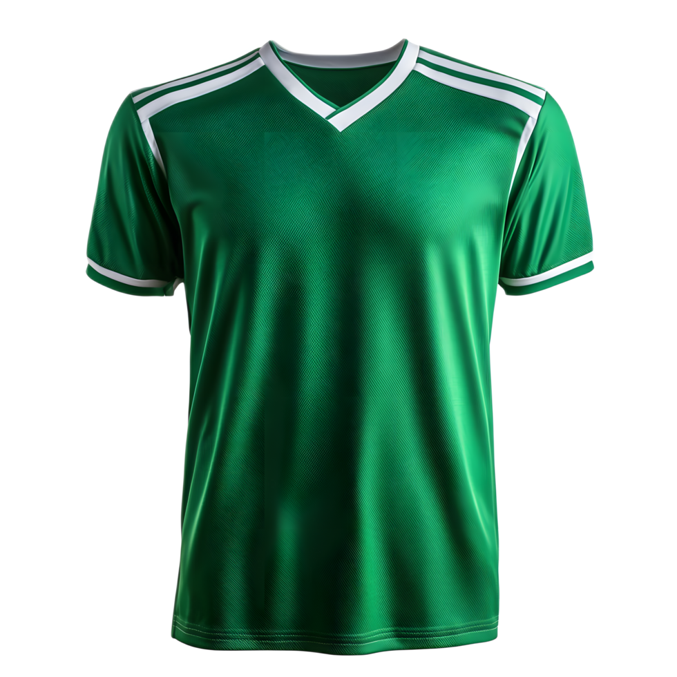 Green Soccer Jersey with Transparent Background for Sports Merchandise and Branding Designs png