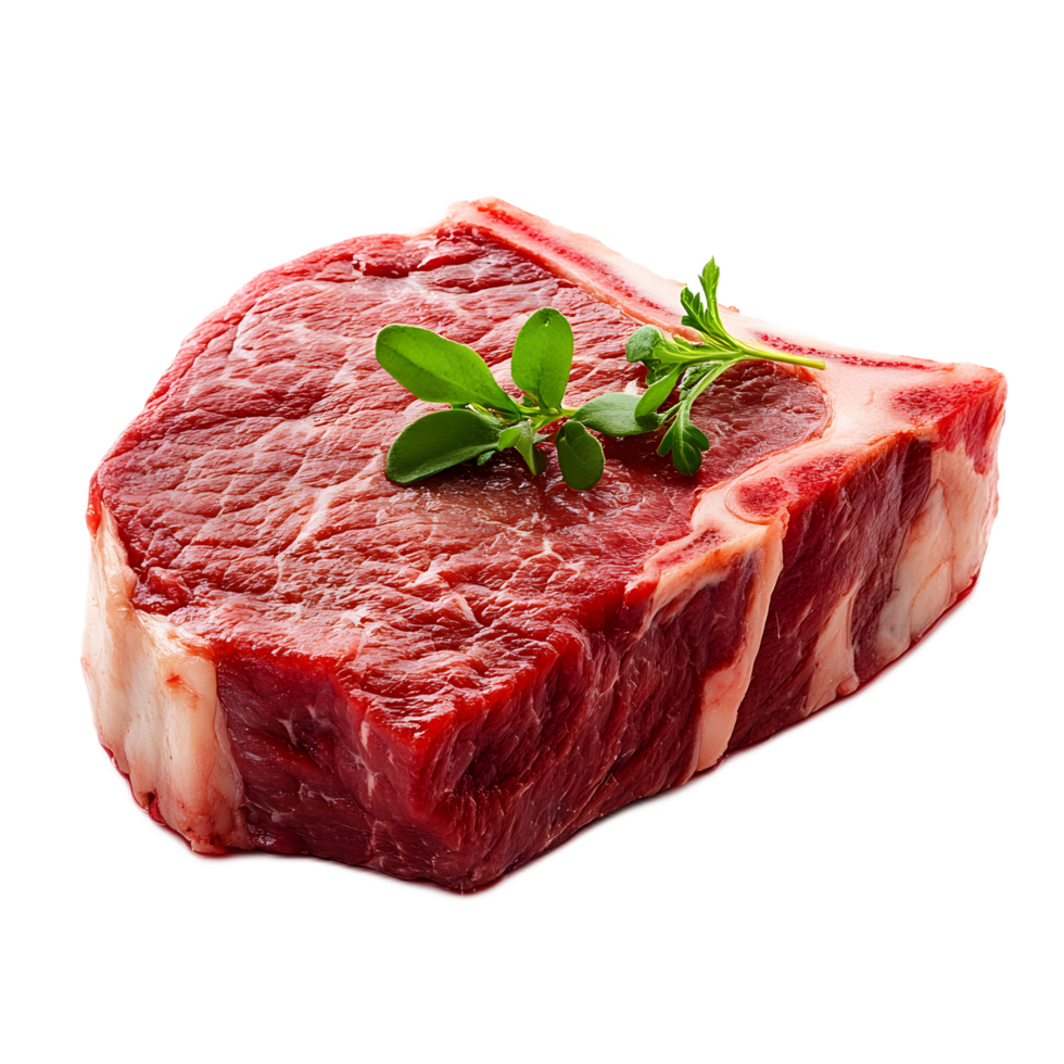 Succulent Steak Cutlet with Aromatic Garnish on Bright Surface png