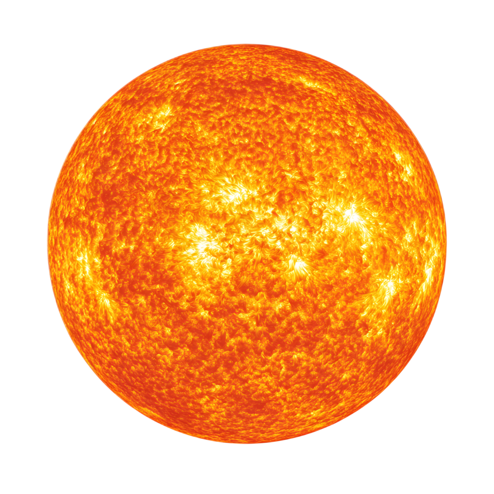 Brilliant Fiery Solar Sphere Radiating Intense Heat and Light in the Cosmic Universe png