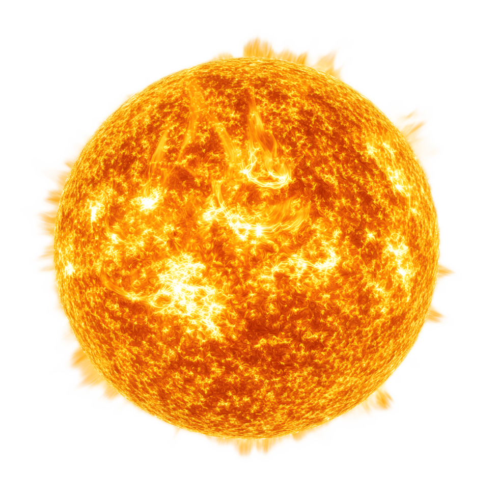 Blazing Celestial Orb Vibrant Sun Shining Brightly in the Cosmos png
