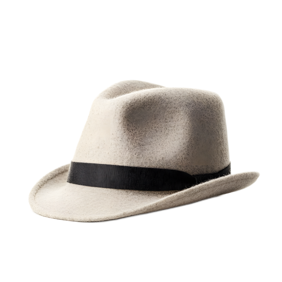 Stylish Felt Hat with Brim and Classic Band for Trendy Autumn or Winter Outfit png