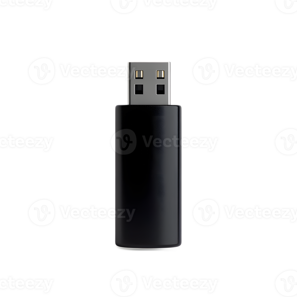 Sleek Black USB Flash Drive for Portable Data Storage and Transfer png