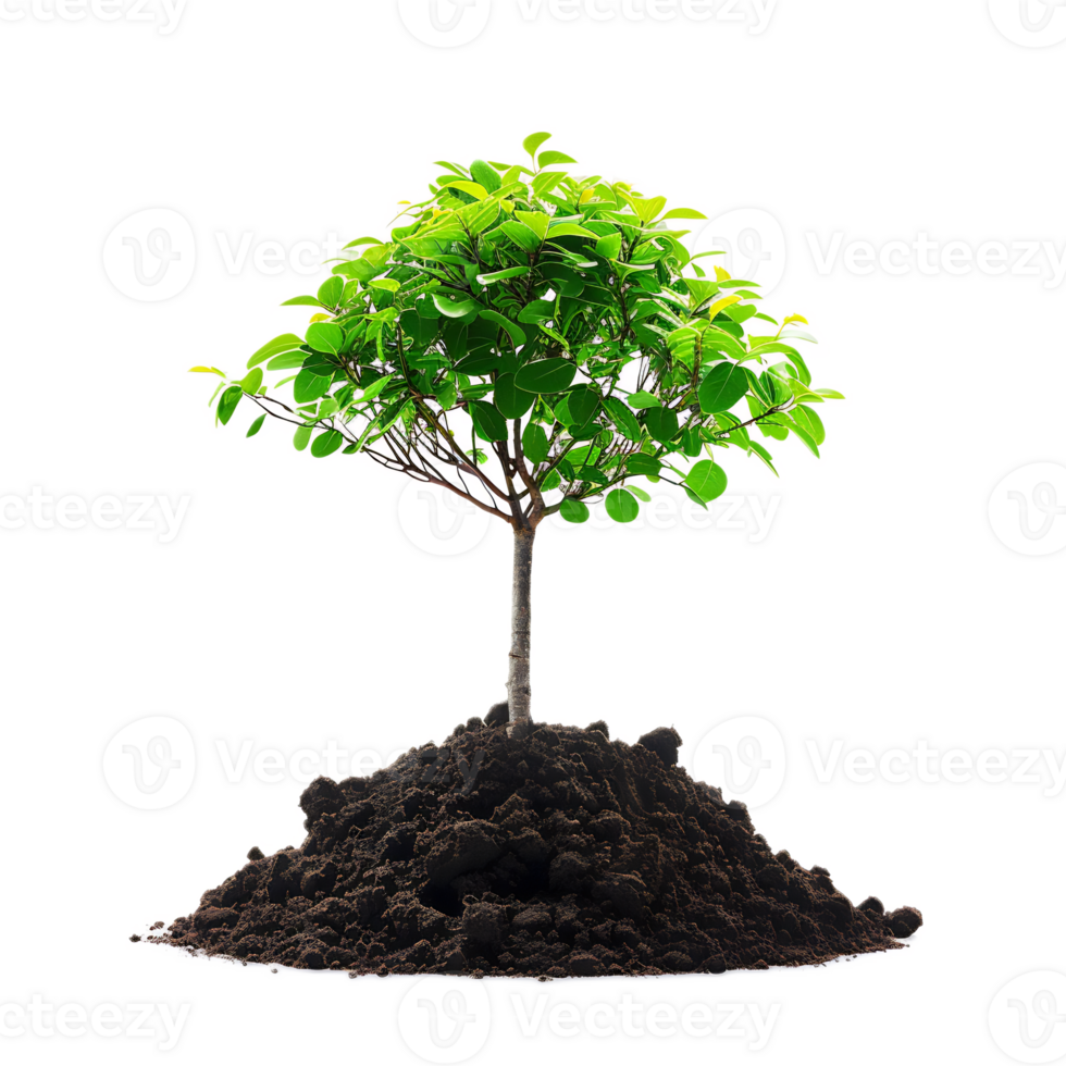 Thriving Sapling Rooted in Nutrient-Rich Soil,Symbolizing Growth and Renewal in Nature png
