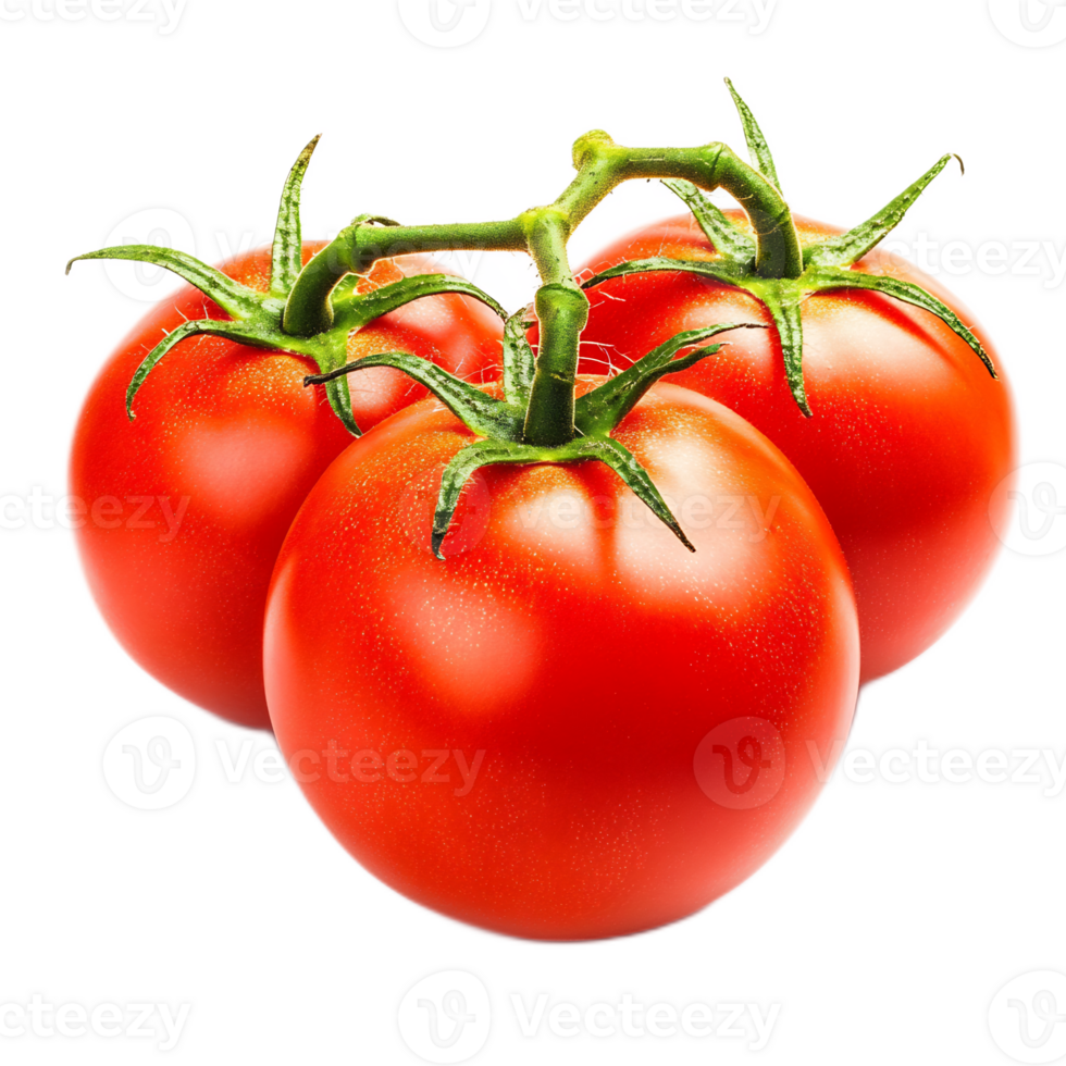 Closeup of Ripe Red Tomatoes on White Background with Copy Space png