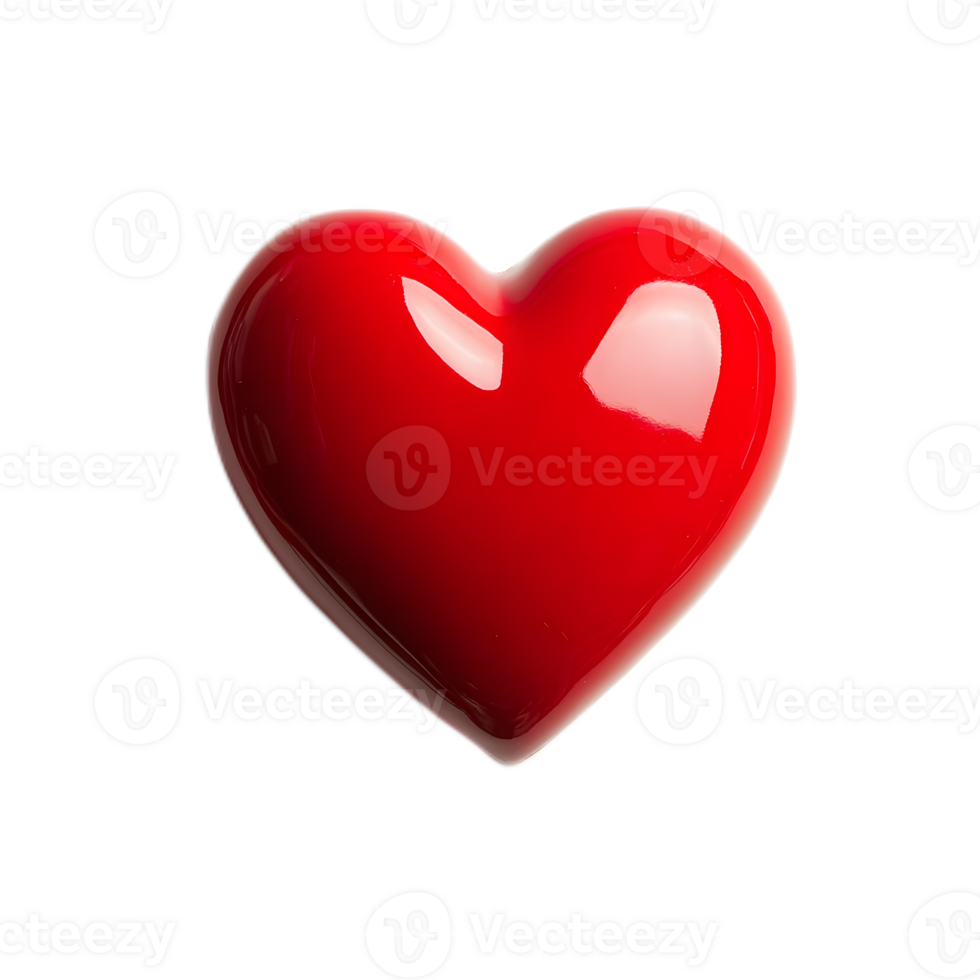 Shiny Red Heart Shape Romantic Symbol of Love and Passion png