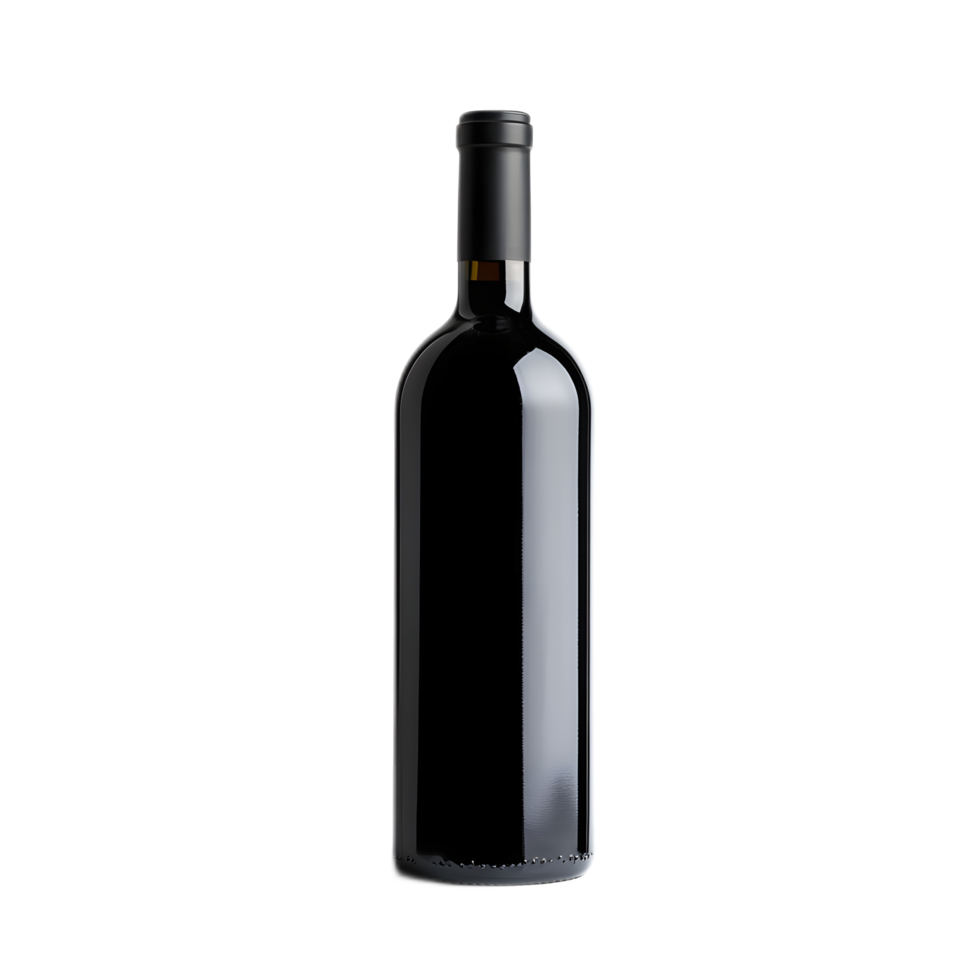 Elegant Transparent Wine Bottle in Minimalist White Studio Background png