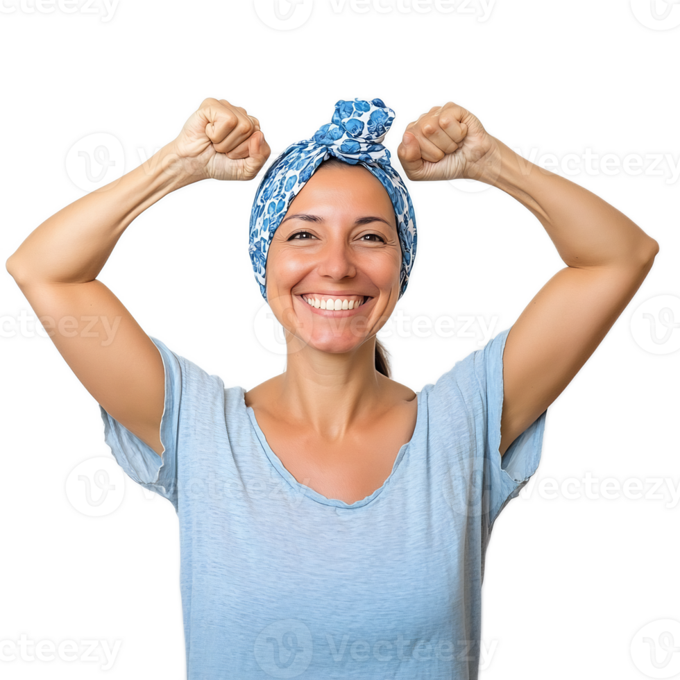 Triumphant Cancer Survivor Stands Strong With Joyful Smile png