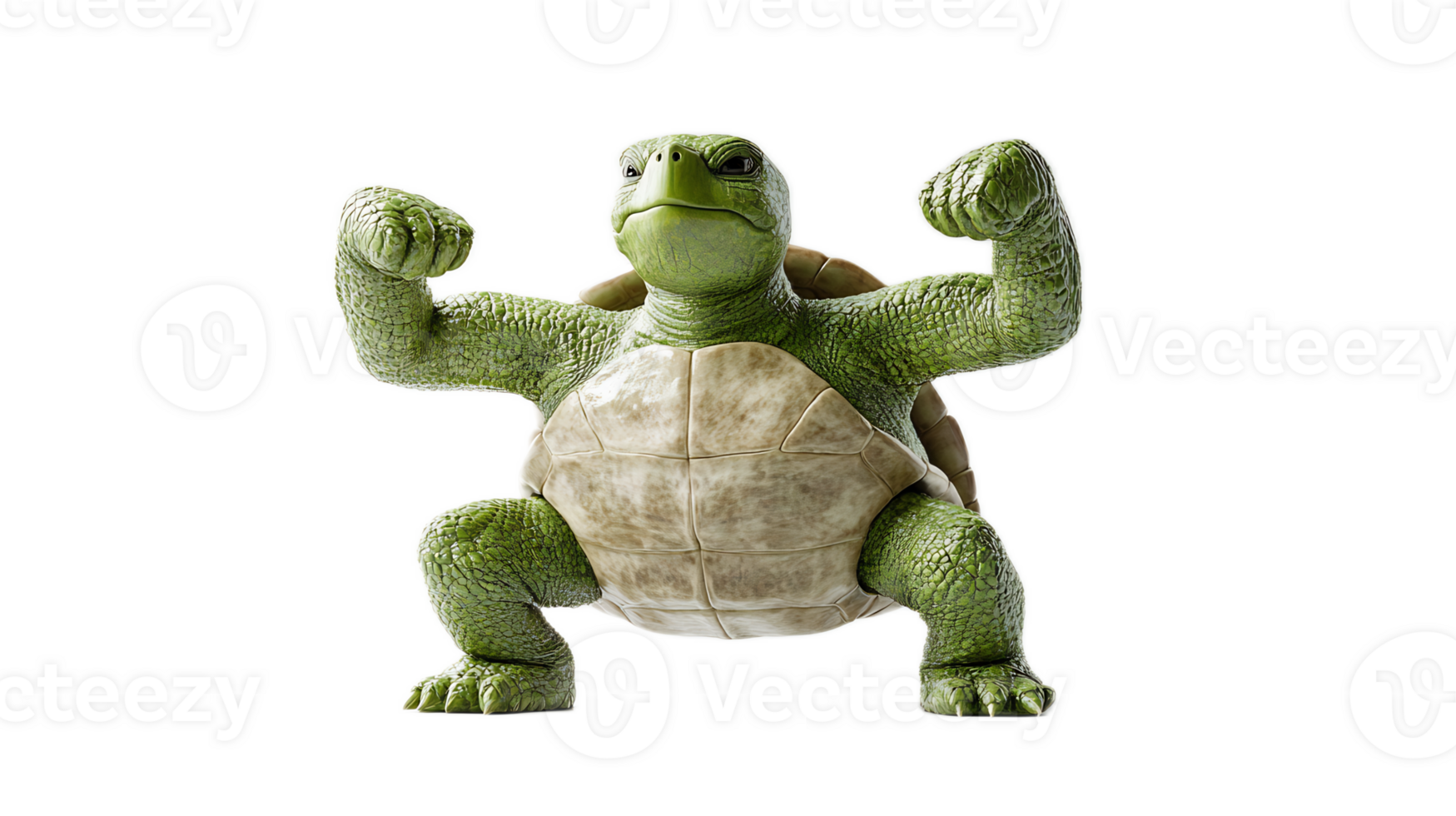 Turtle Flexing Its Strong Arms,Symbolizing Physical Prowess and Fighting Spirit png