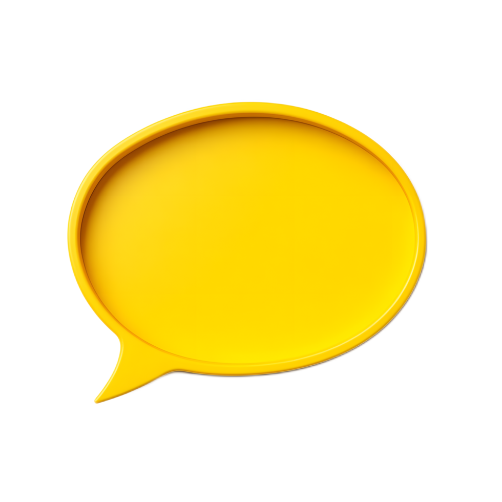 Vibrant Yellow Speech Bubble on Transparent Background for Communication and Messaging Concepts png