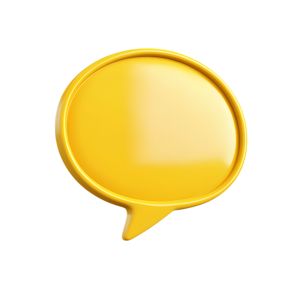 Blank Yellow Speech Bubble Transparent Image on White Background png