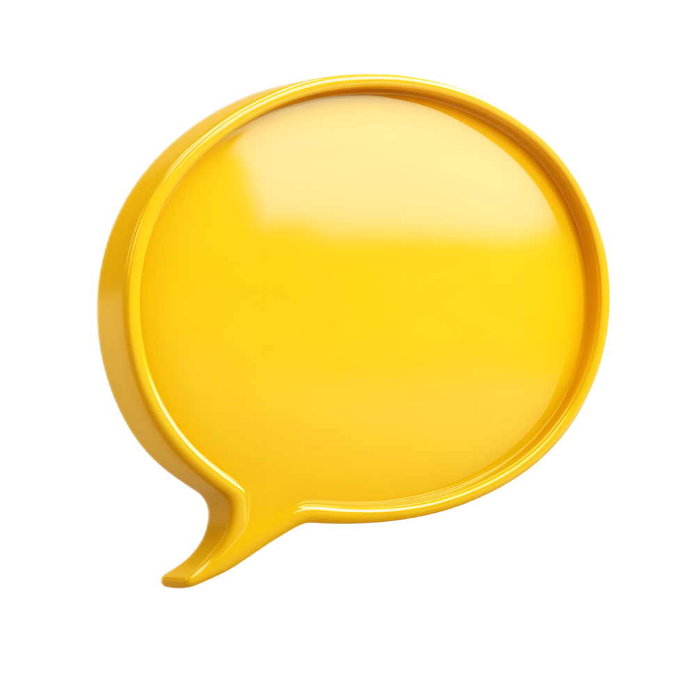 Vibrant Yellow Speech Bubble for Messaging and Communication Solutions png