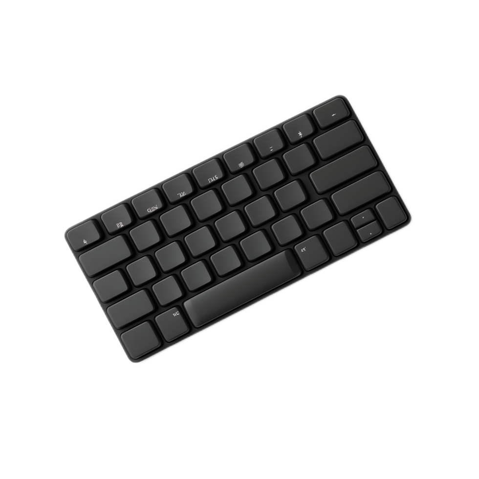 Minimalist Wireless Keyboard for Modern Workspace and Digital Communication png