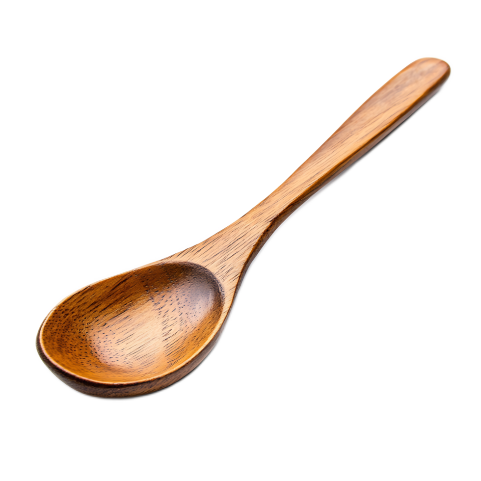 Wooden Cooking Spoon on White Background for Minimalist Kitchen and Dining Concept png