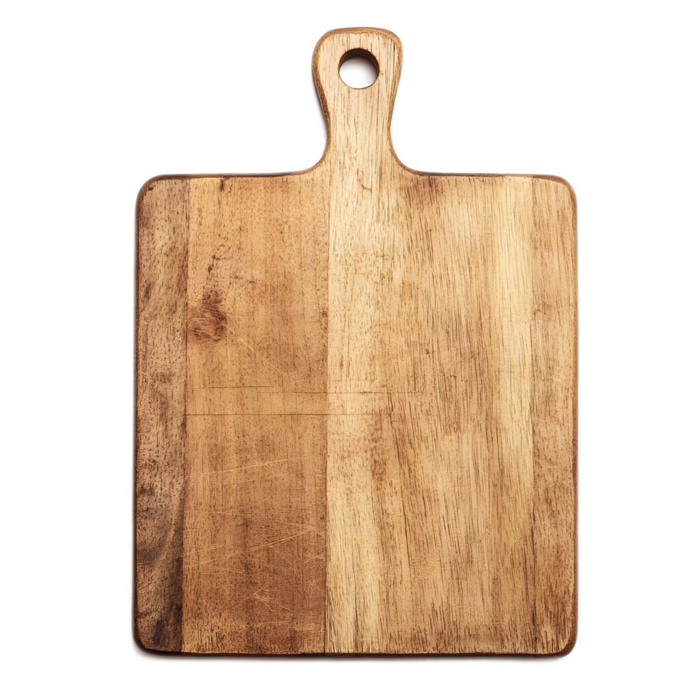 Wooden Cutting Board on Simple White Background png