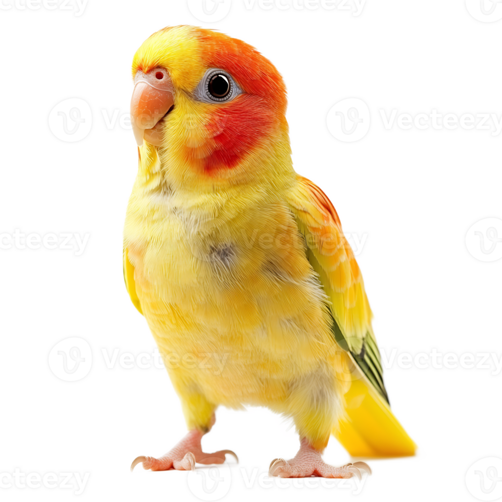 Vibrant Parrot Perched and Showing Colorful Feathers png