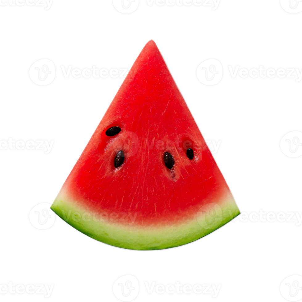 Macro Closeup of Juicy Red Watermelon Slice on White Background png