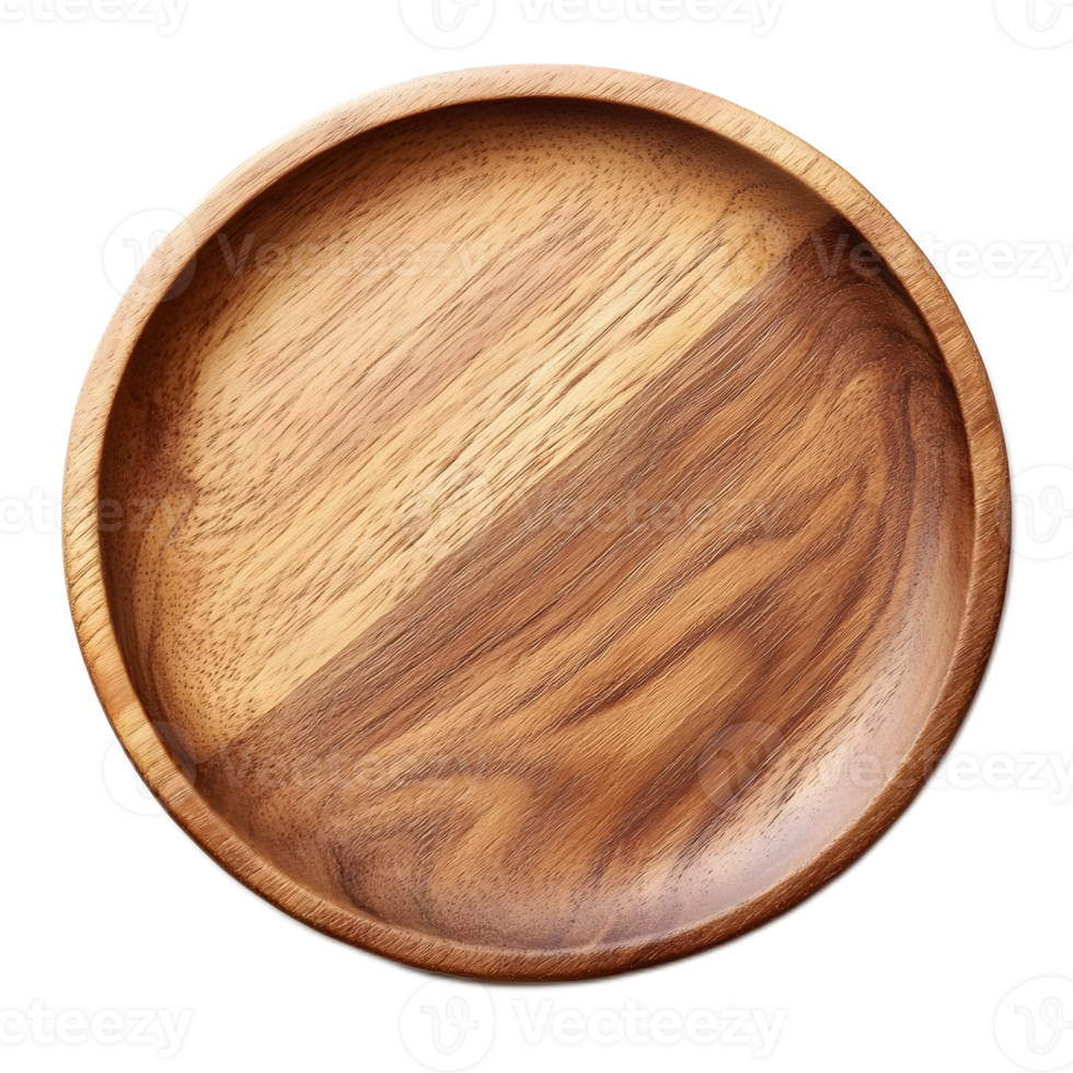 Minimalist Wooden Plate or Bowl on Plain Background for Product Display or Menu Design png