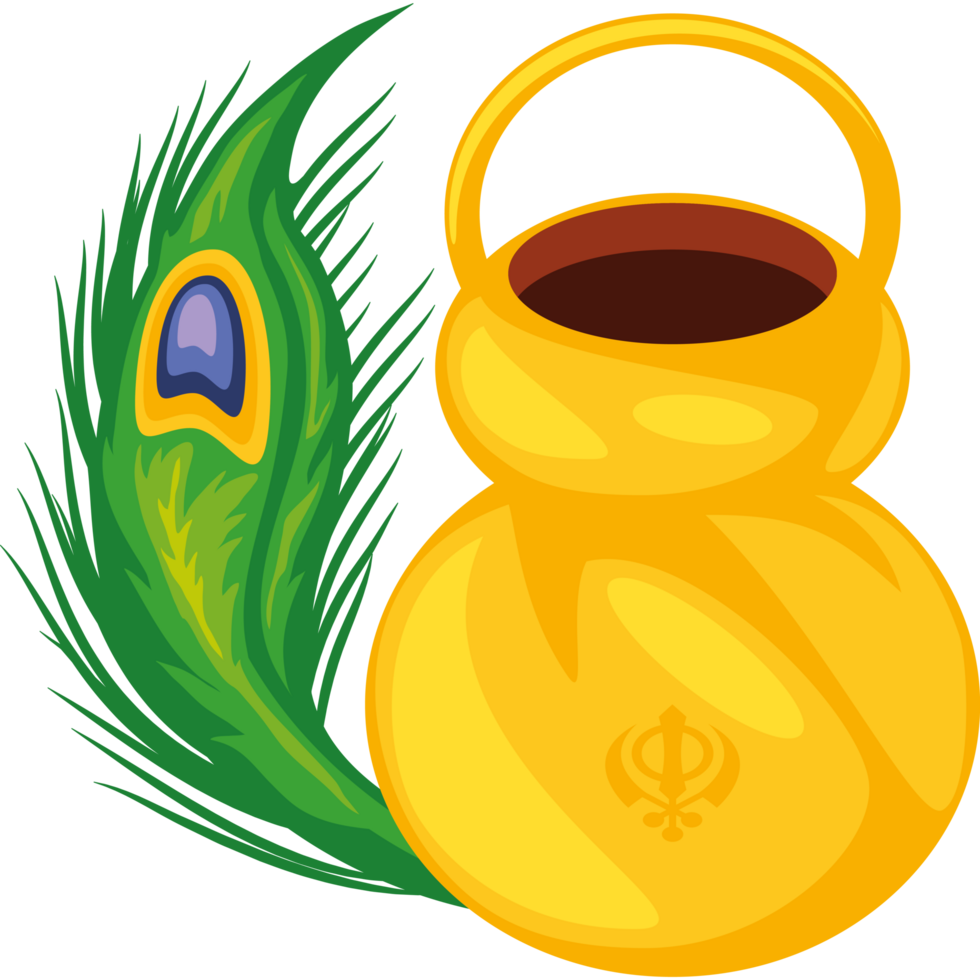 clay vase and peacock feather png