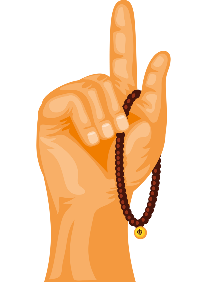 prayer hand with beads png