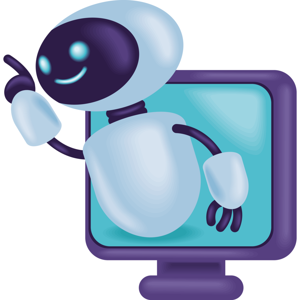 ai robot on computer technology png